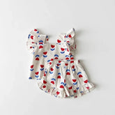 2025 Summer Baby Girl Flower Print Clothes Set – Sling Top & Shorts 2pcs Outfit - Himpall